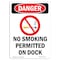 Signmission OSHA Danger Sign, No Smoking Permitted On Dock, 24in X 18in Decal, 18" W, 24" L, Portrait OS-DS-D-1824-V-1479 - alternate 1